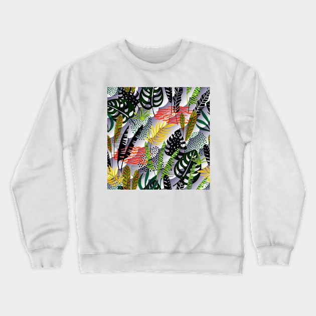 Abstract flower  and leaves mixed Textured Crewneck Sweatshirt by Choulous79